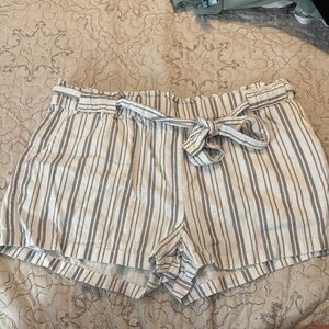 Striped Women's Shorts with Tie Waist